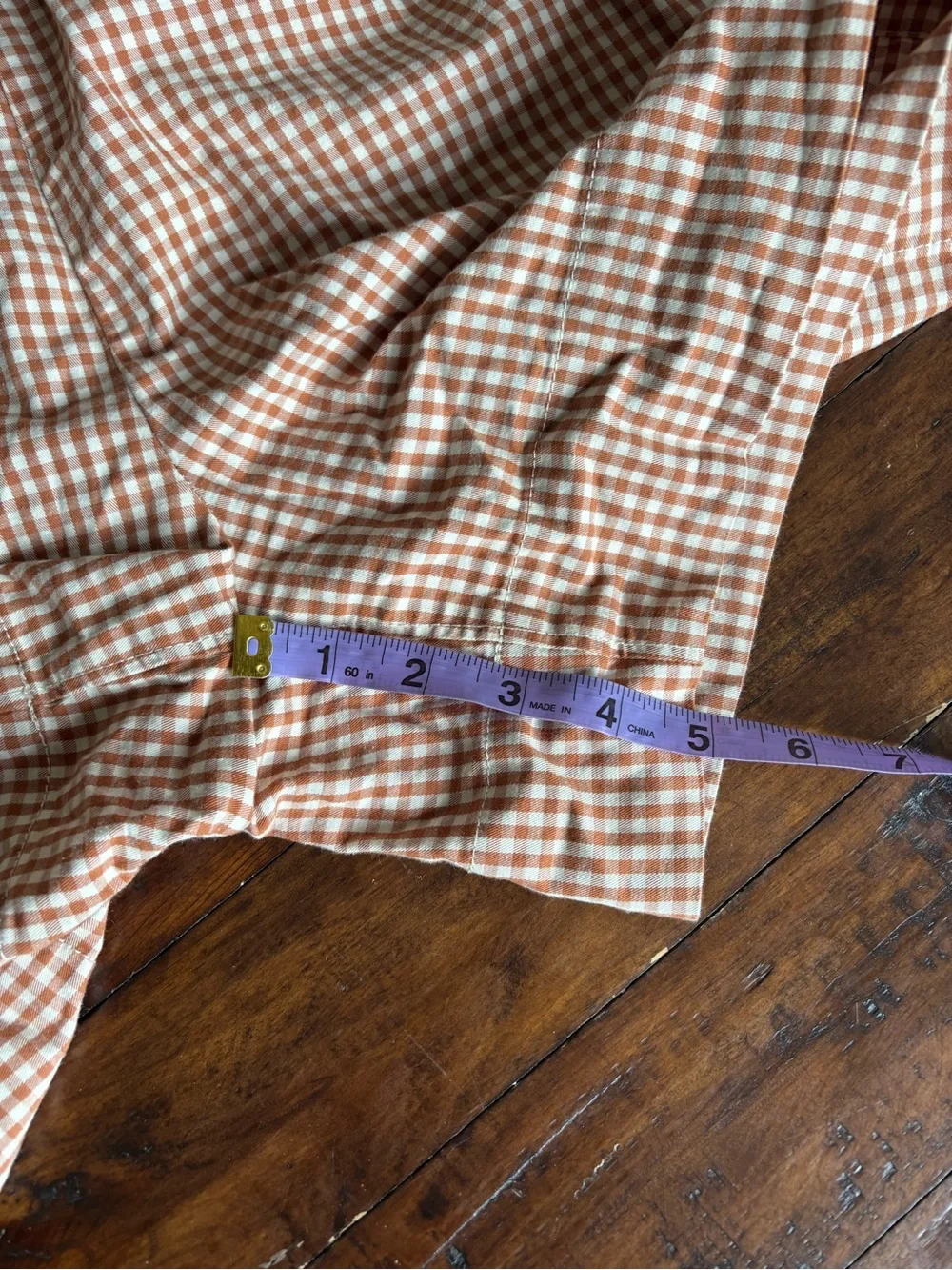 Everlane Easy Short in orange & Cream Gingham - Picture 7 of 8